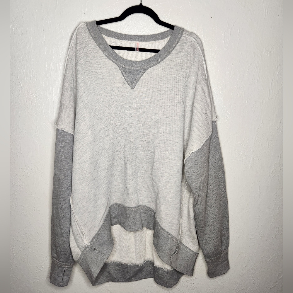 FP Movement Two-Tone Gray Sweater L